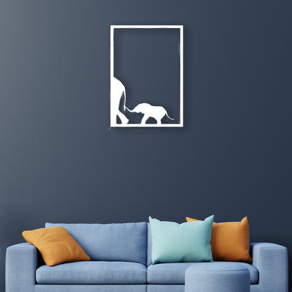 Elephant Family Metal Wall Art