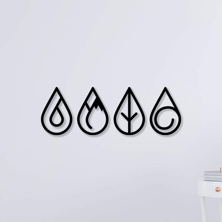 Elegant Water Drop Shape Metal Wall Art