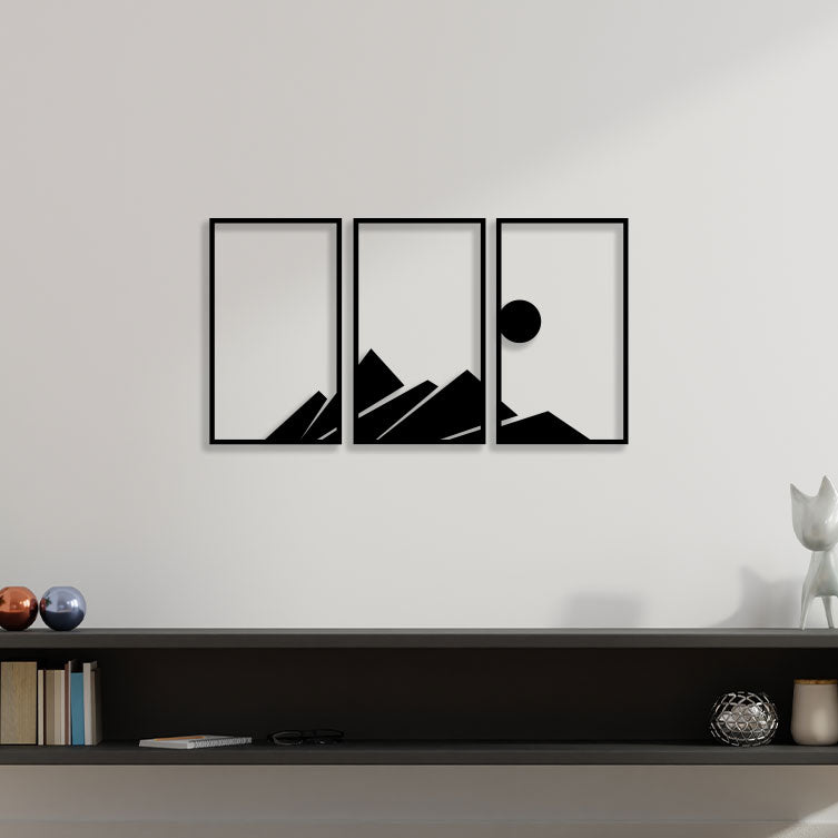 Moon On Mountain Metal Wall Art