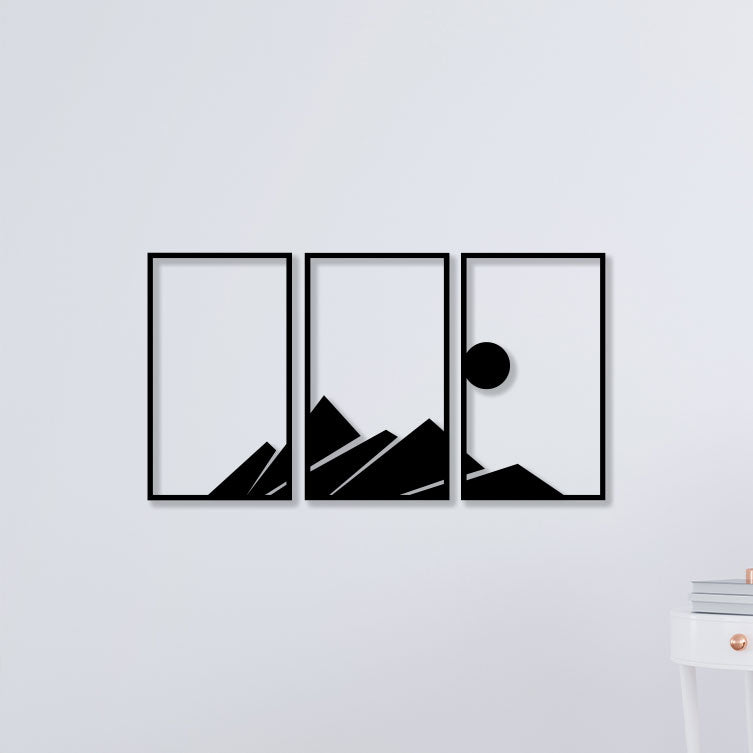 Moon On Mountain Metal Wall Art