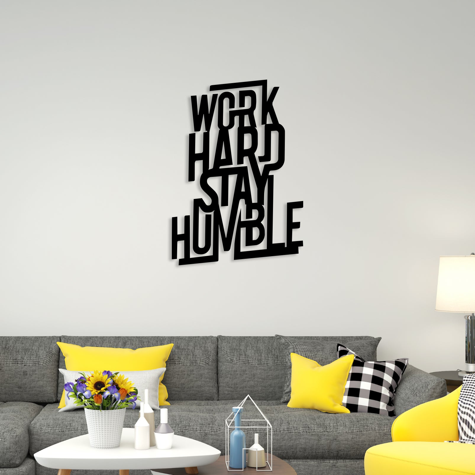 Elegant Work Hard Metal Wall Art