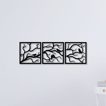 Bird On Tree Metal Wall Art