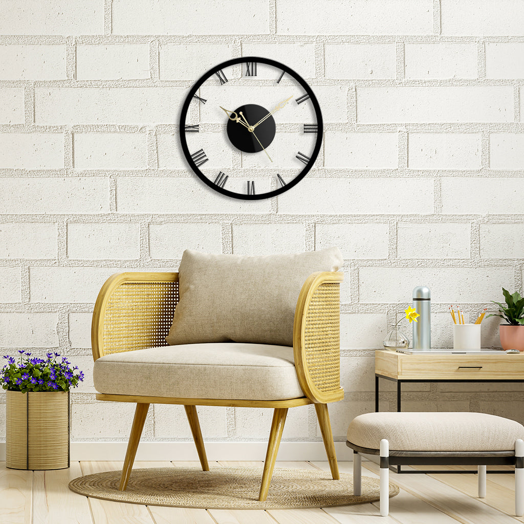 Acrylic Sleek Roman Round Wall Clock