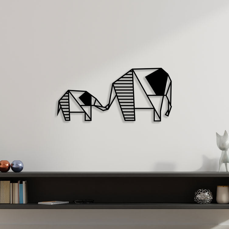 Elephant Family Metal Wall Art