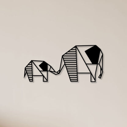 Elephant Family Metal Wall Art