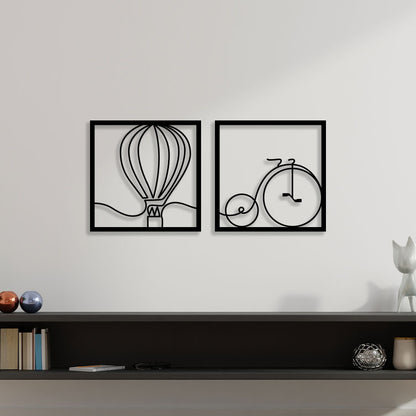 Balloon With Cycle Metal Wall Art