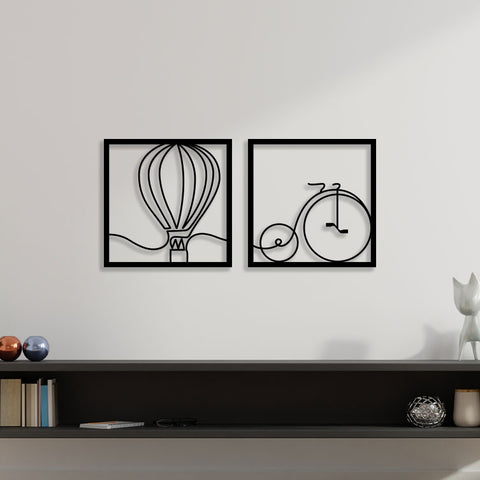 Balloon With Cycle Metal Wall Art