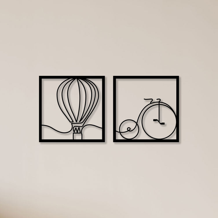 Balloon With Cycle Metal Wall Art