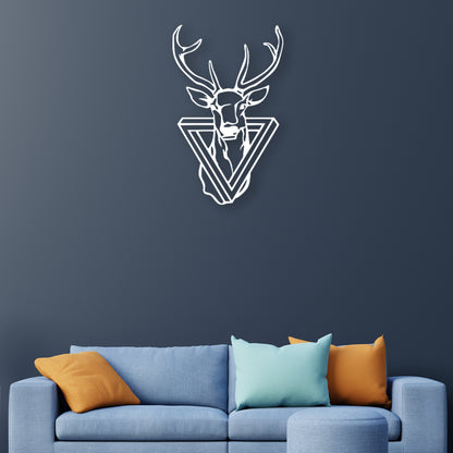 Beautiful Deer Face Metal Wall Art