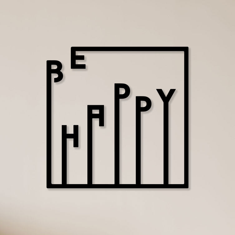 Be Happy Metal Wall Art