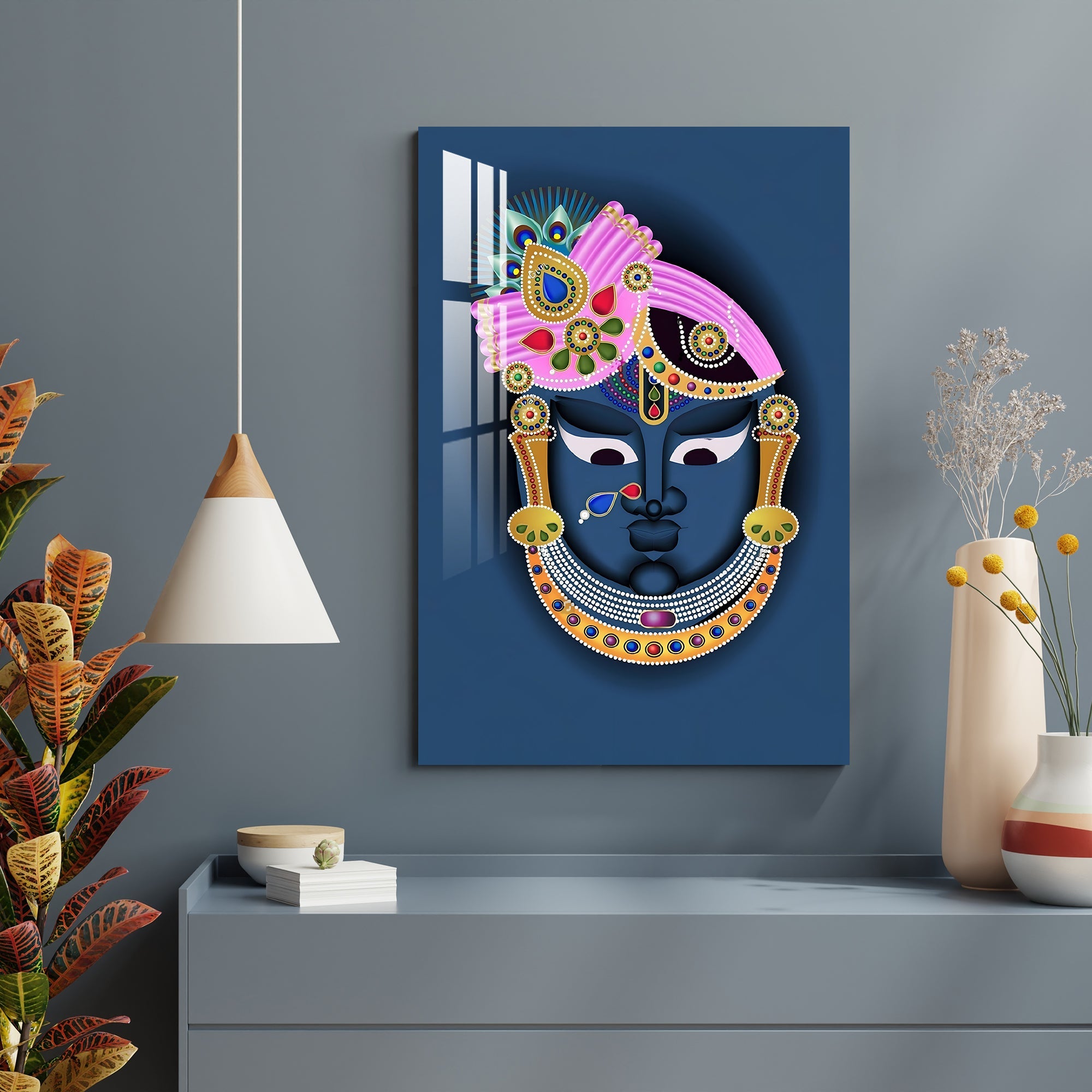 Shreenath Ji Pichwai Acrylic Wall Art - 29.5X20 inches / 3MM