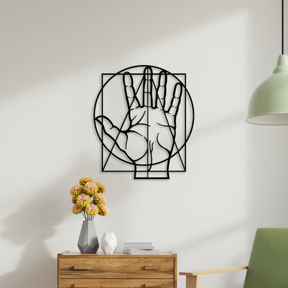 Geometric Hand Metal Wall Art