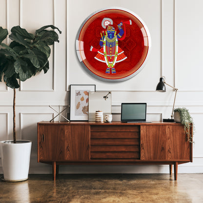 Lord Shreenathji Round Acrylic Wall Art