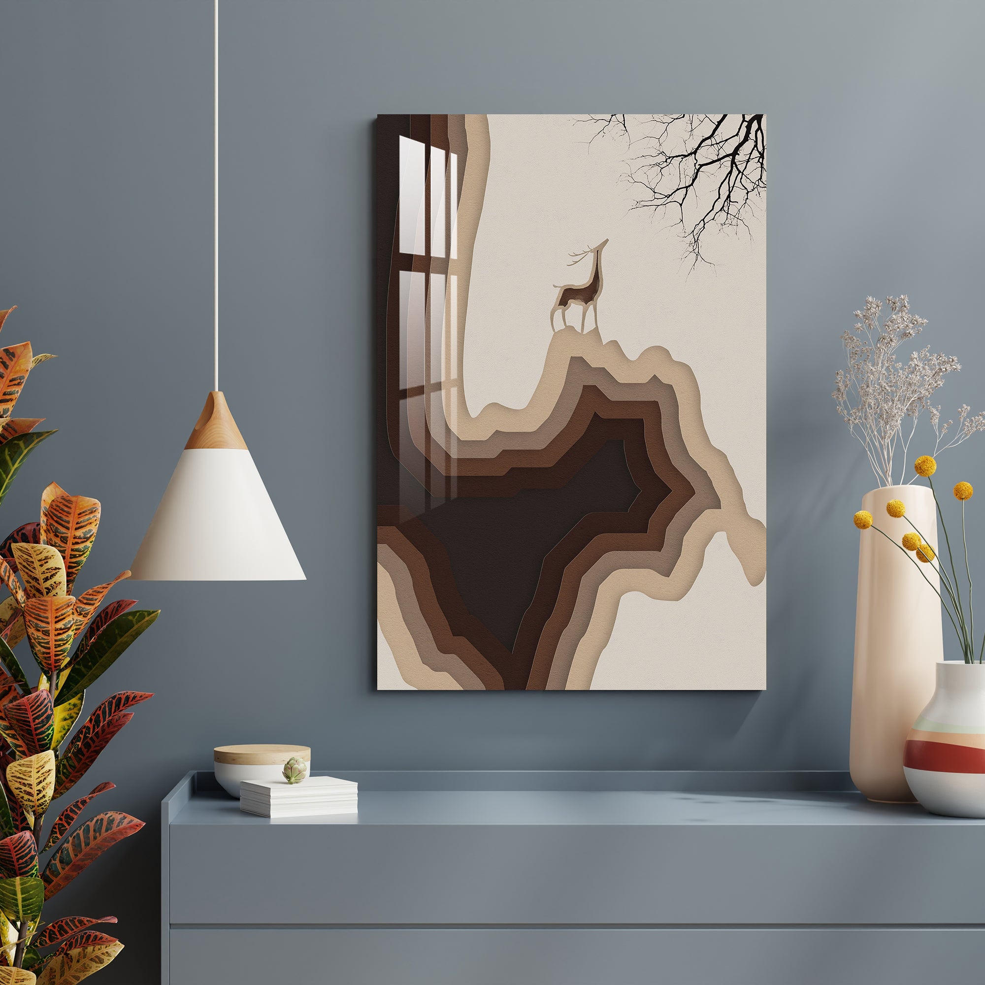 Abstract Deer Landscape Acrylic Wall Art