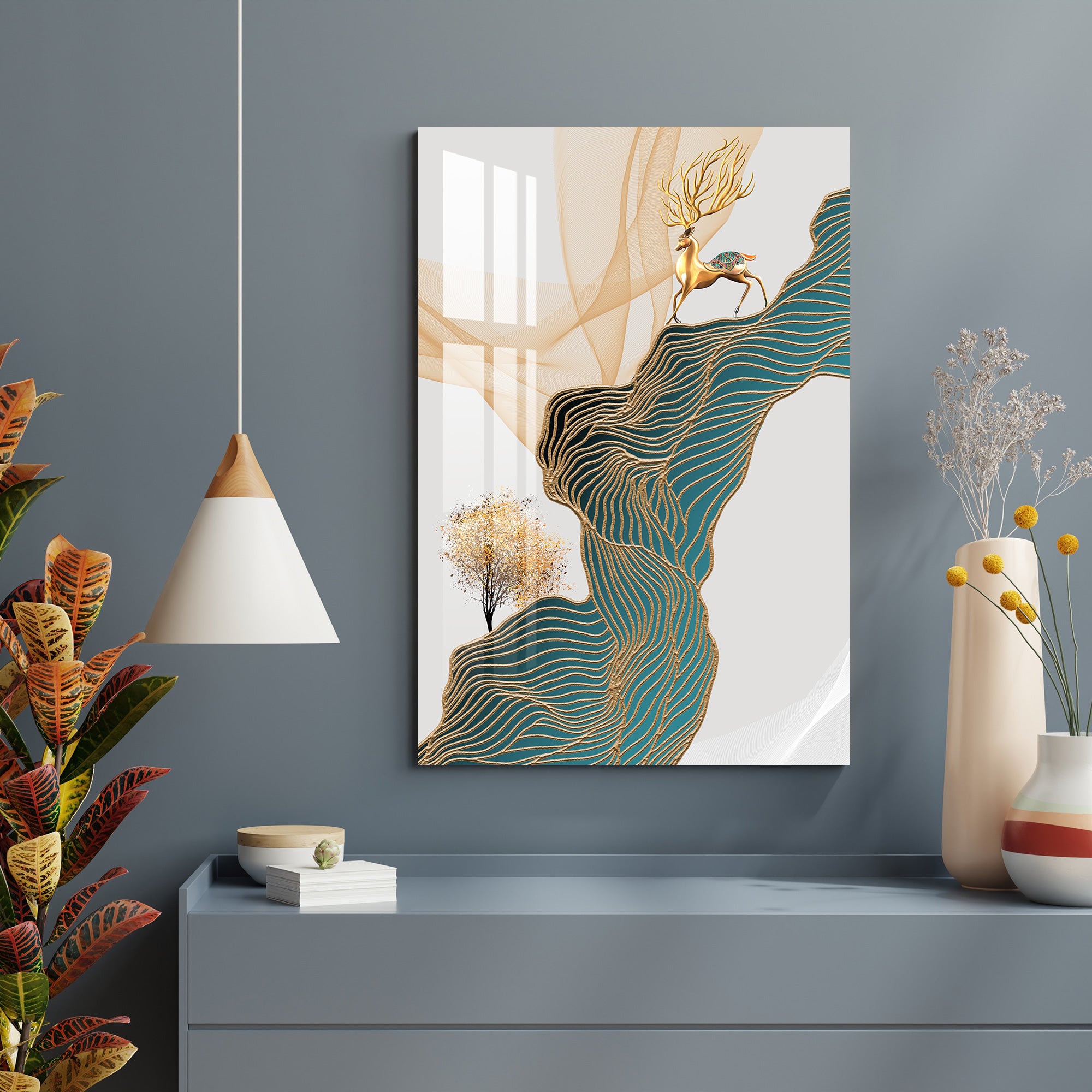 Deer on The Cliff Acrylic Wall Art