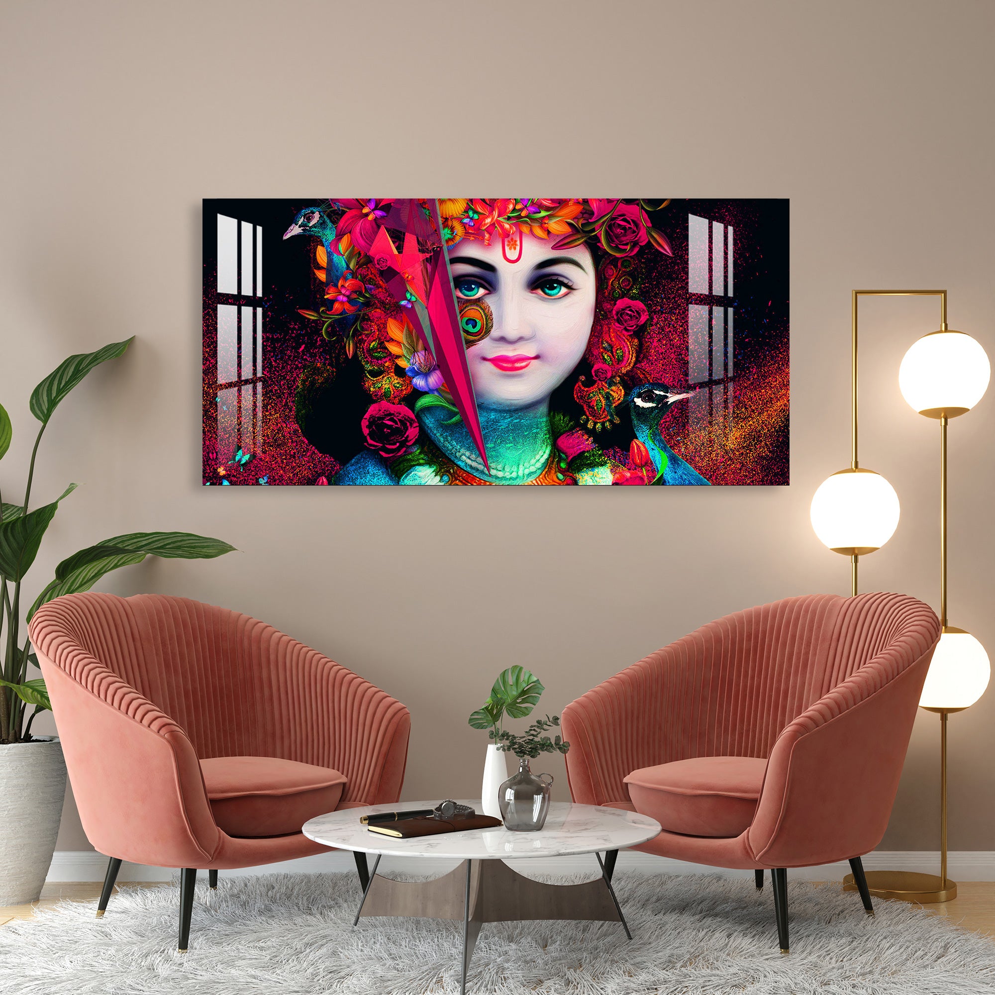 Rosy Krishna Acrylic Wall Art
