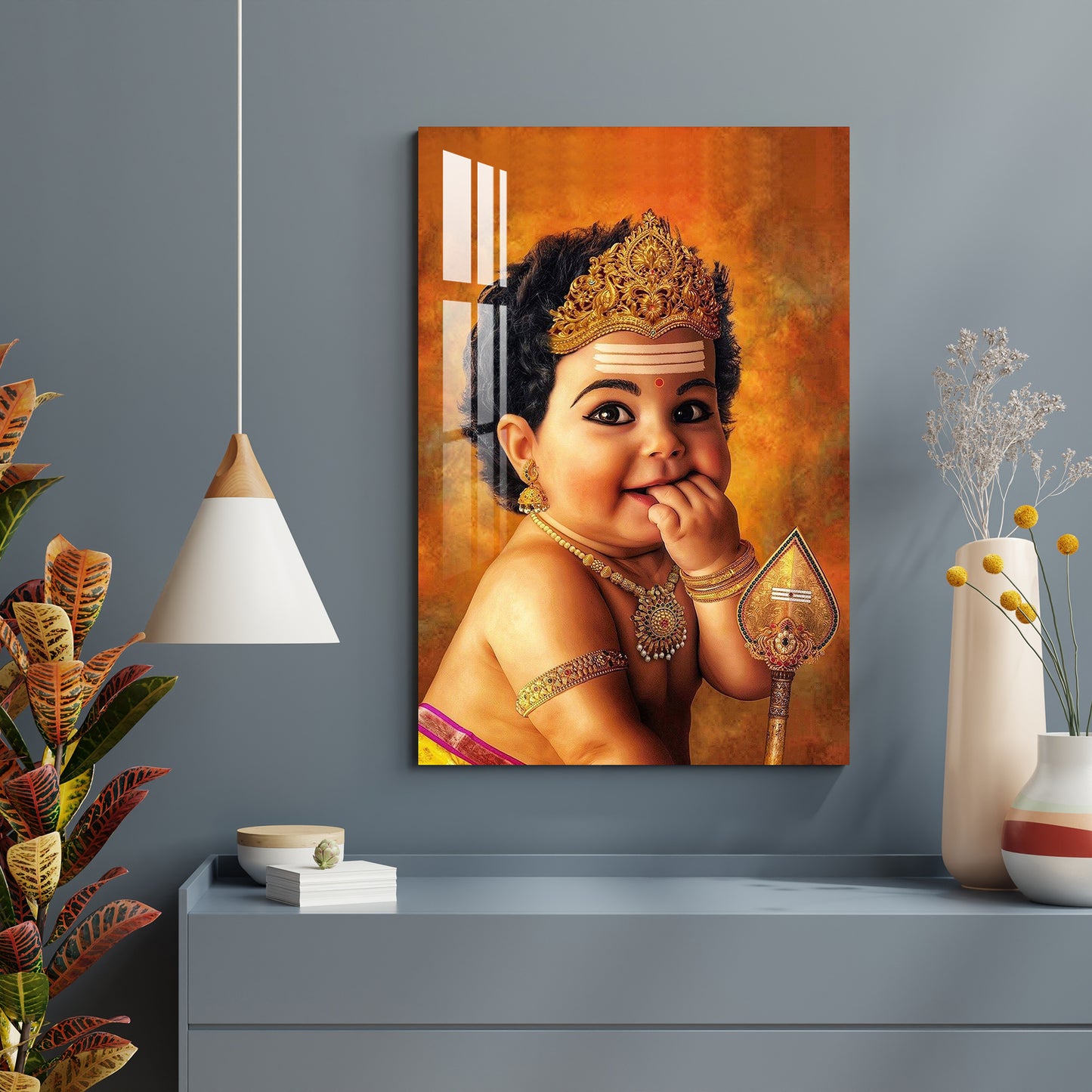 Cute Bala Murugan Acrylic Wall Art