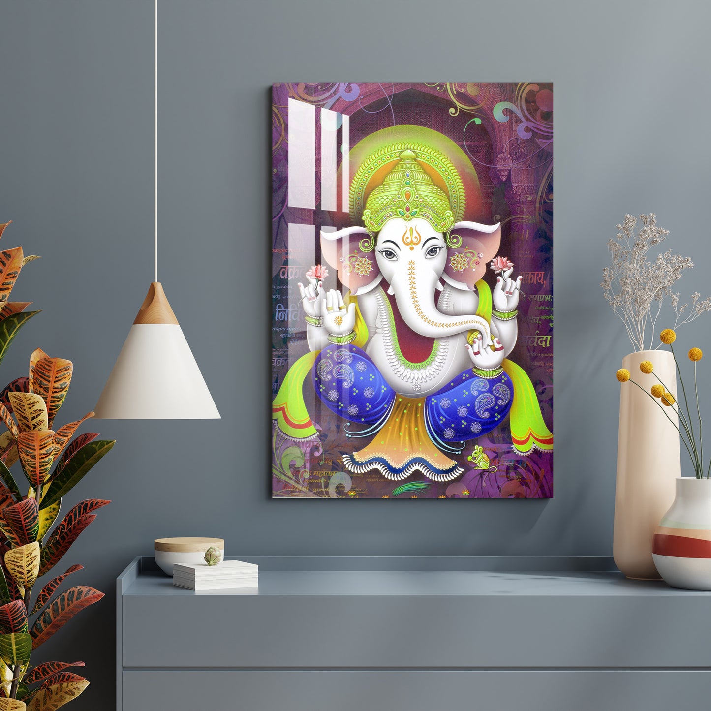 Colorful Lord Ganesh Acrylic Wall Art