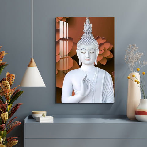 Buddha in White Acrylic Wall Art