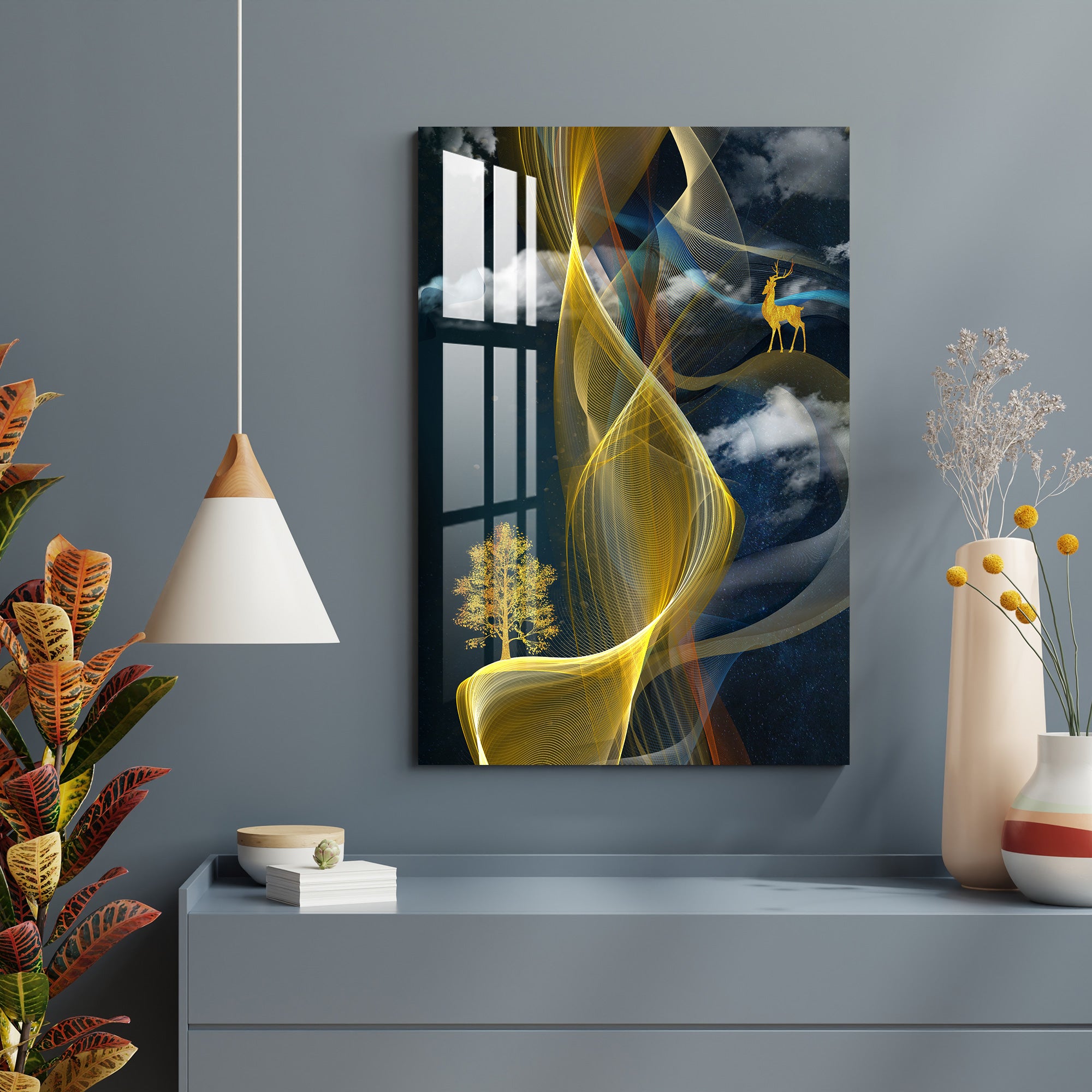 Golden Loop Acrylic Wall Art