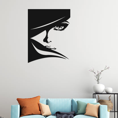 Beautiful Women Face Metal Wall Art