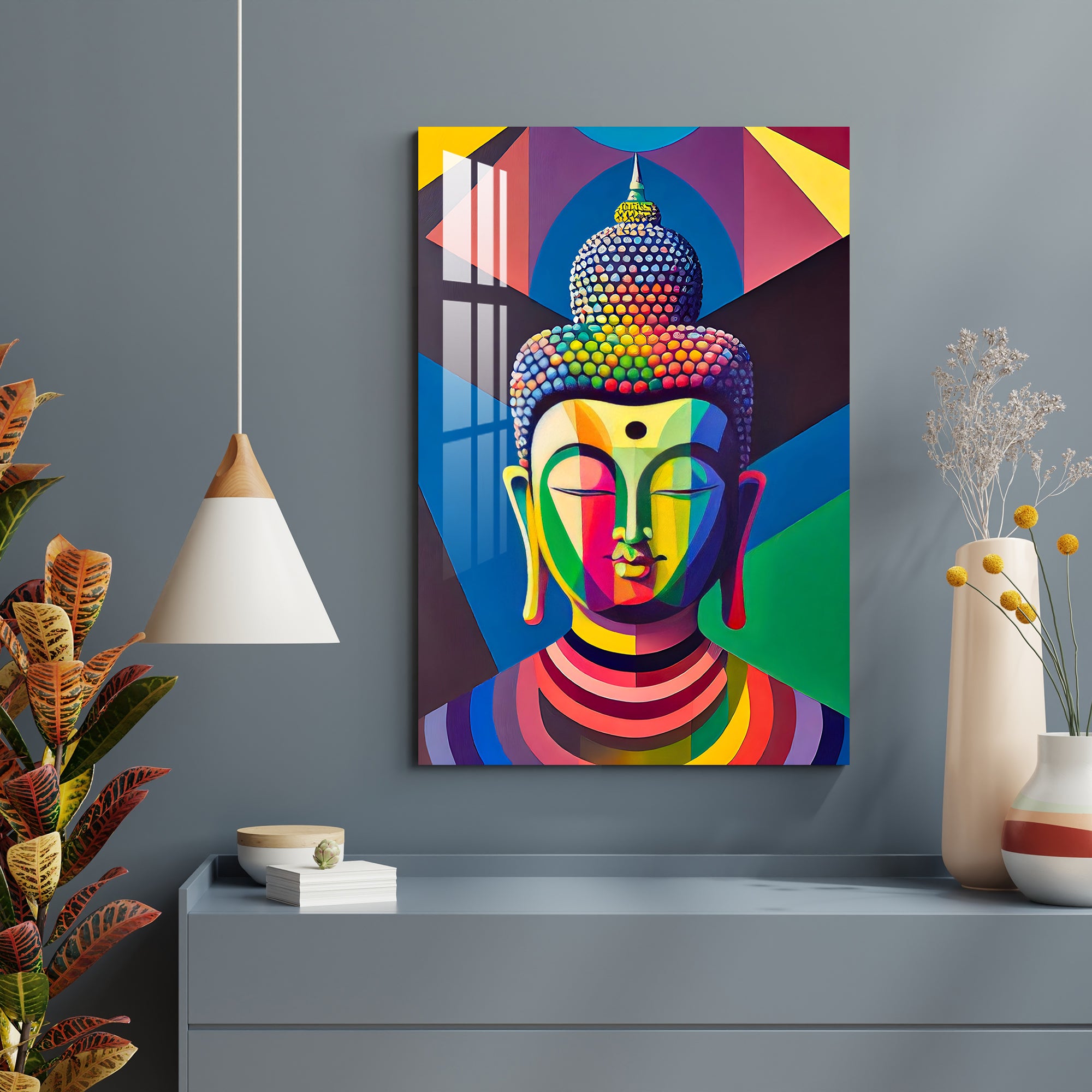 Colourful Buddha Acrylic Wall Art