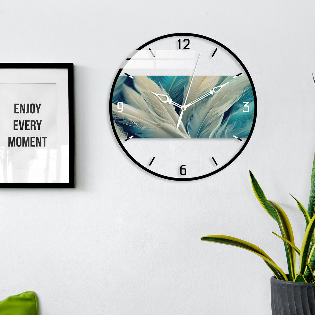 Feathers of Peace Printed Acrylic Wall Clock
