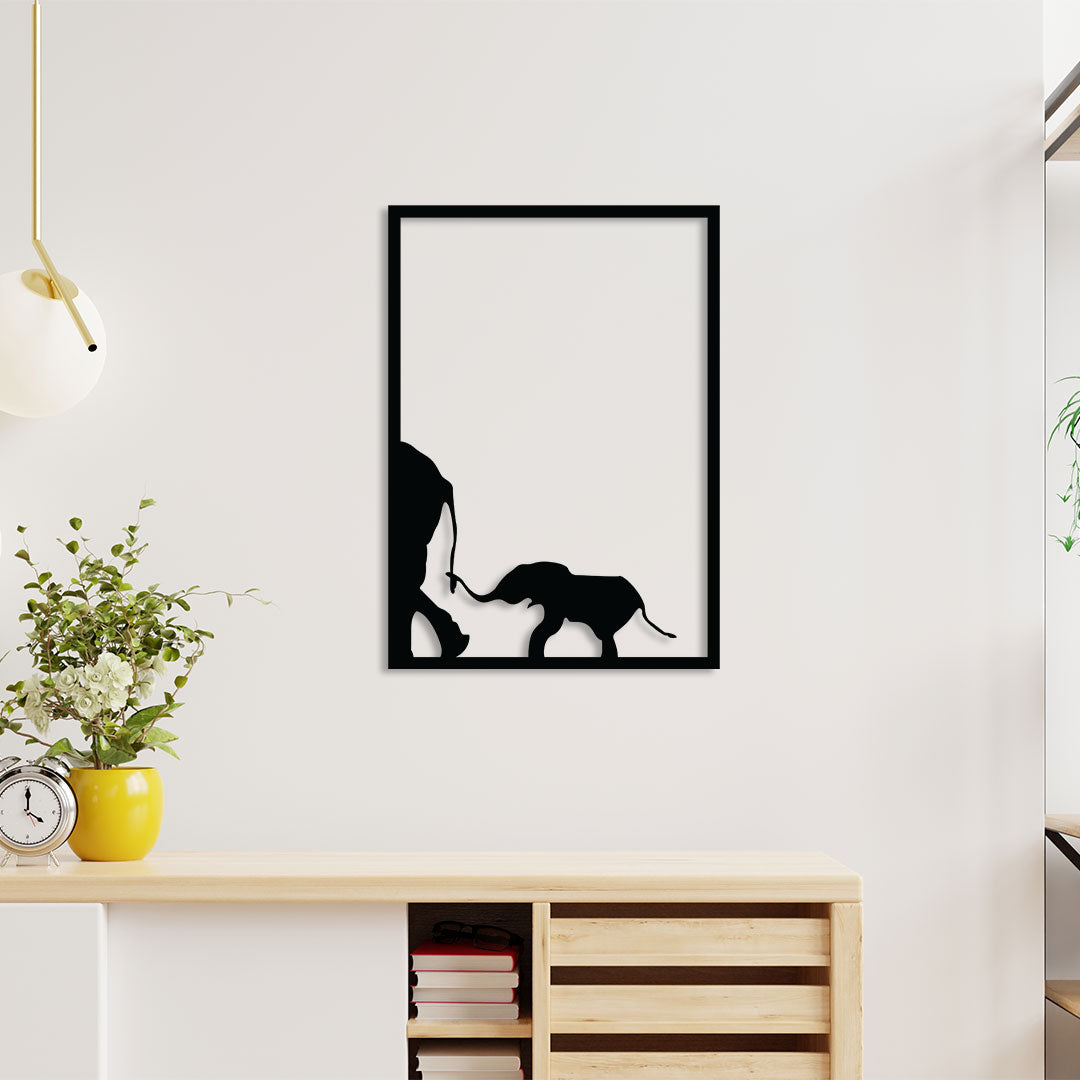 Elephant Family Metal Wall Art