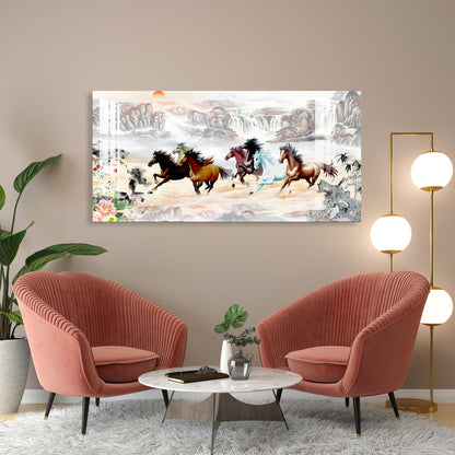 The Sunrise & The Horses Acrylic Wall Art