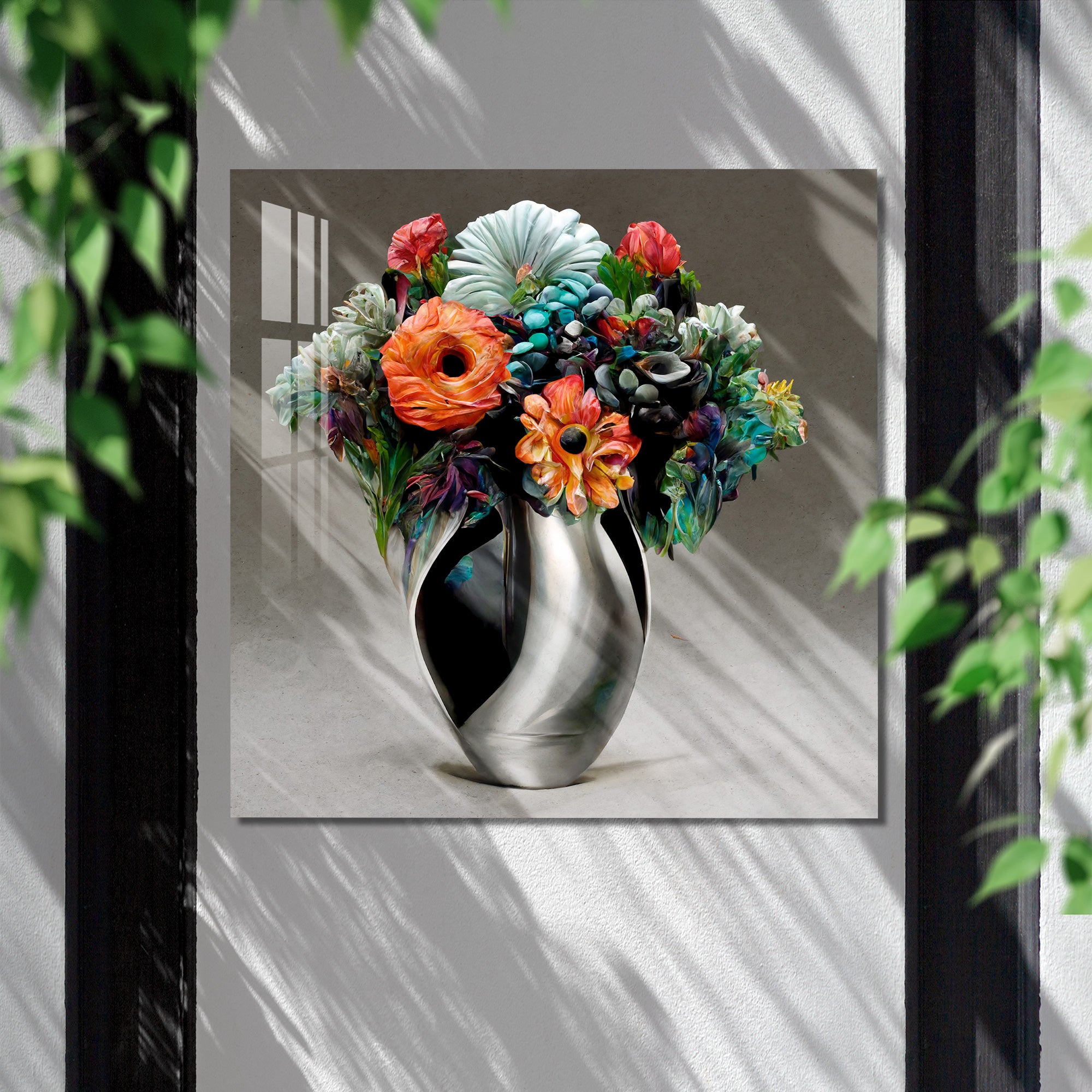 Vase with Orange Flower Acrylic Wall Art