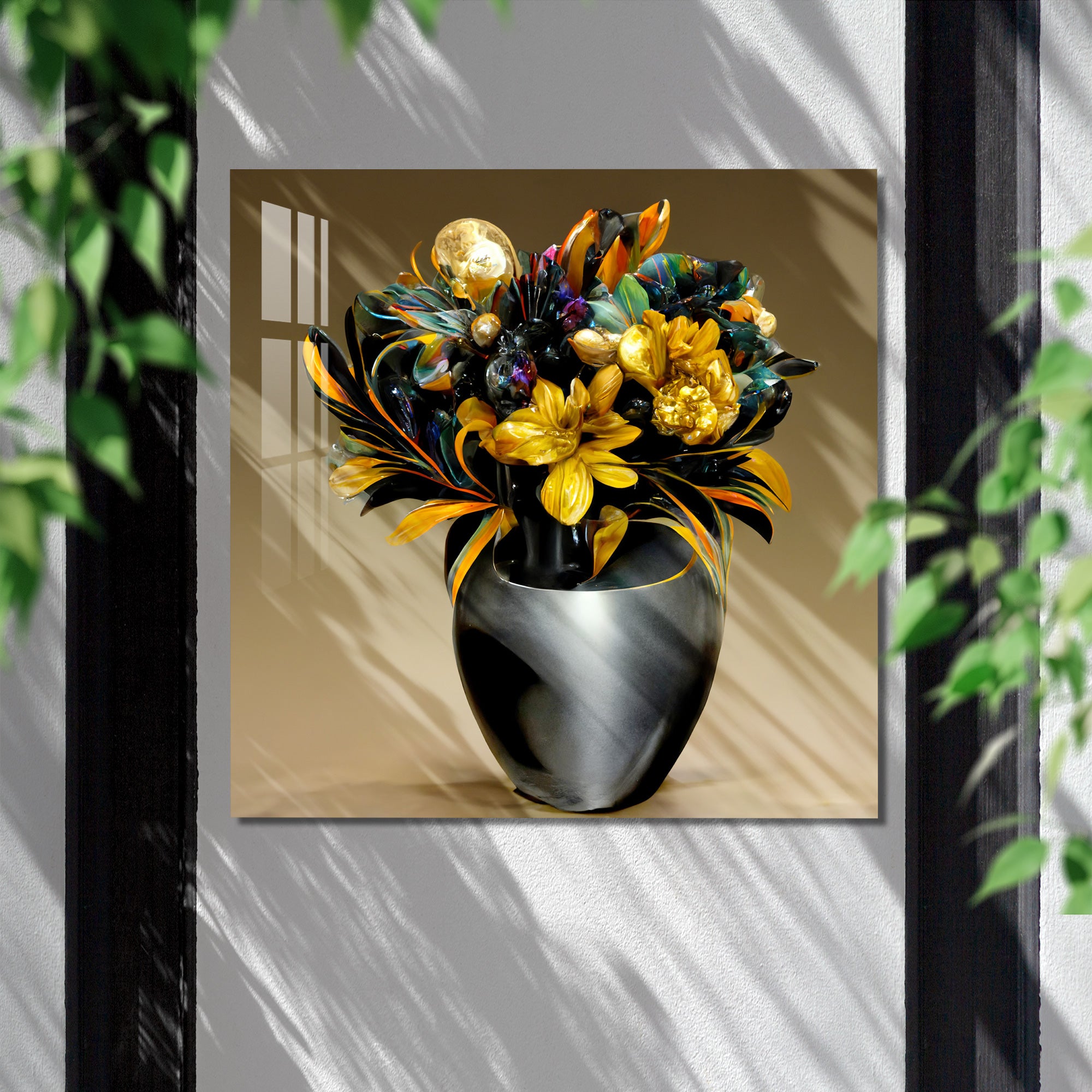 Vase with Yellow Flowers Acrylic Wall Art