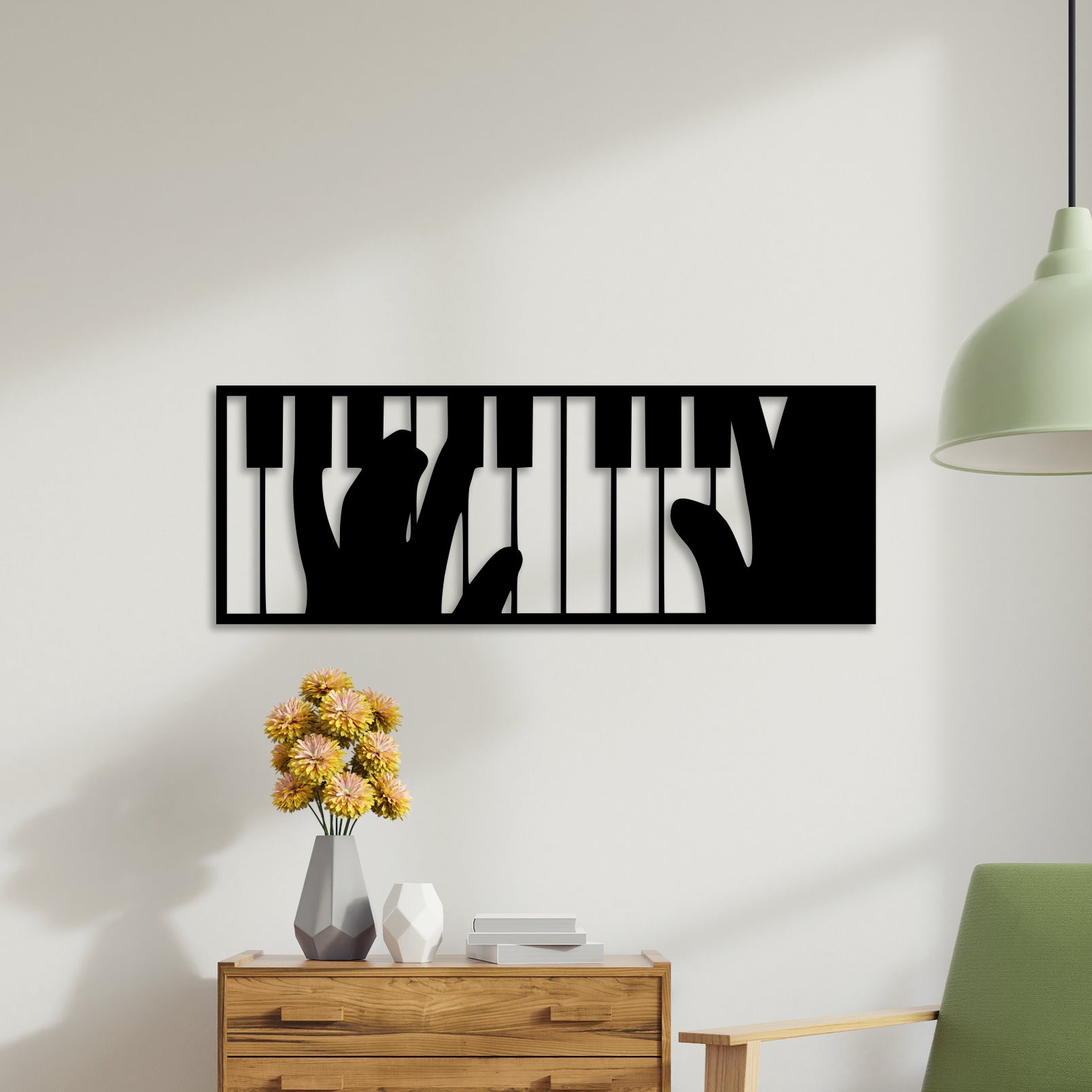Playing Piano Metal Wall Art