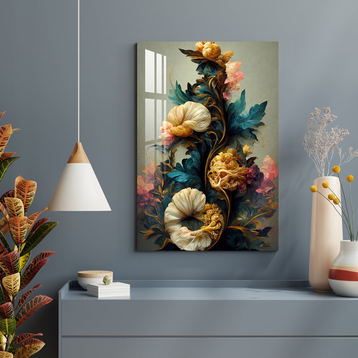 Winter Flowers Acrylic Wall Art