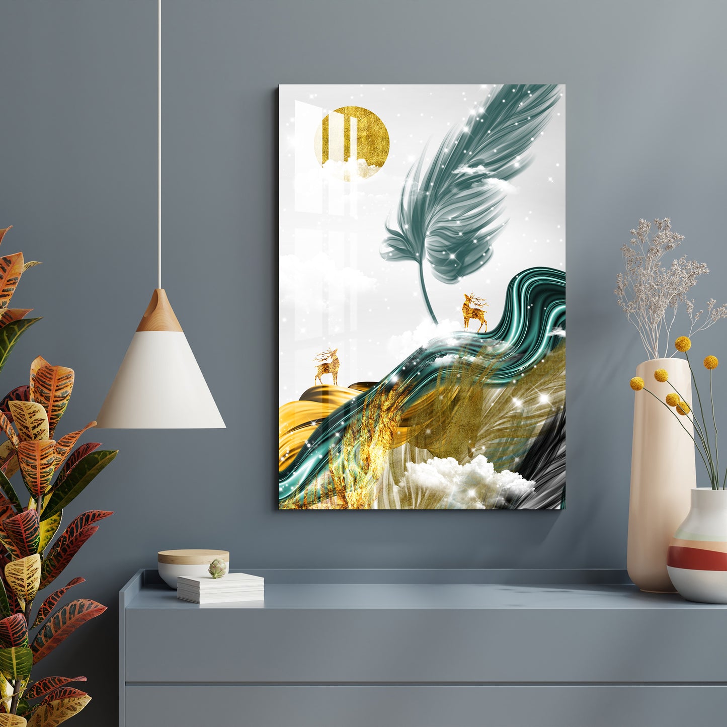 Magical Feather Acrylic Wall Art