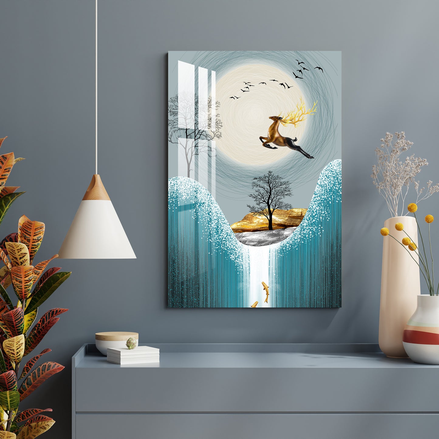 Jumping Deer Acrylic Wall Art