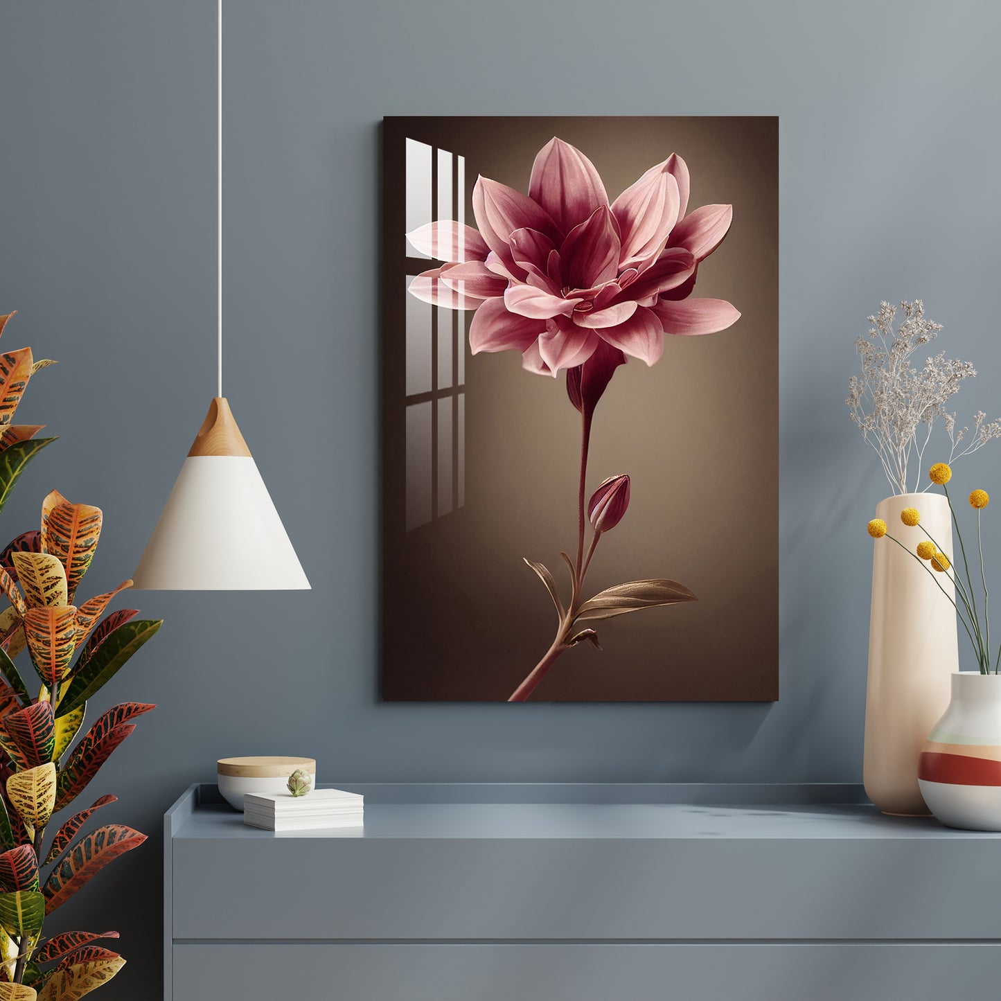 Fascinating Lotus Acrylic Wall Art