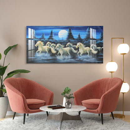 Horses Crossing River Acrylic Wall Art