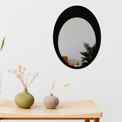 Oval Shaped Metal Wall Mirror