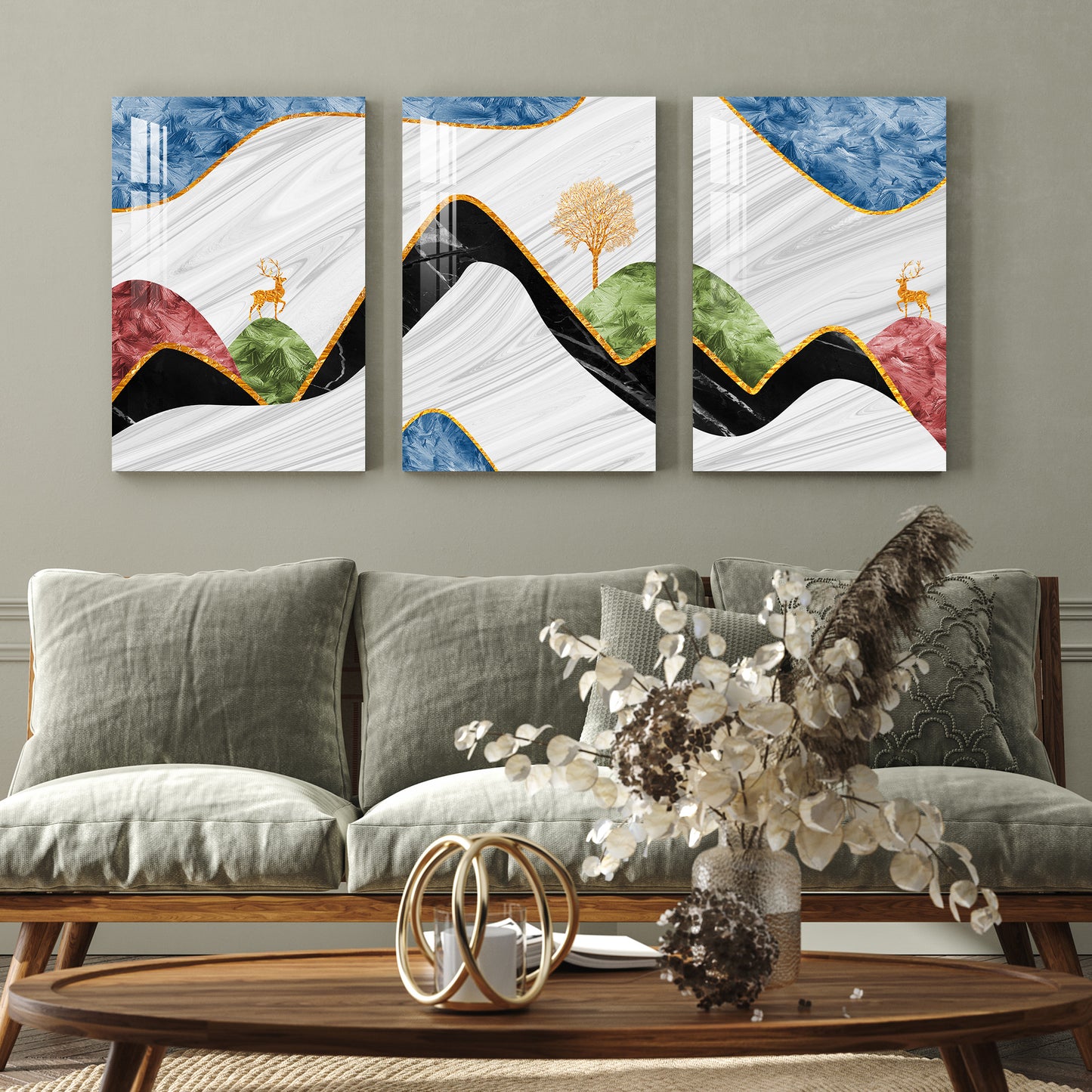 Chinese Landscape Acrylic Wall Art (Set of 3)