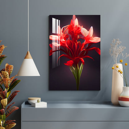 Red African Lily Acrylic Wall Art