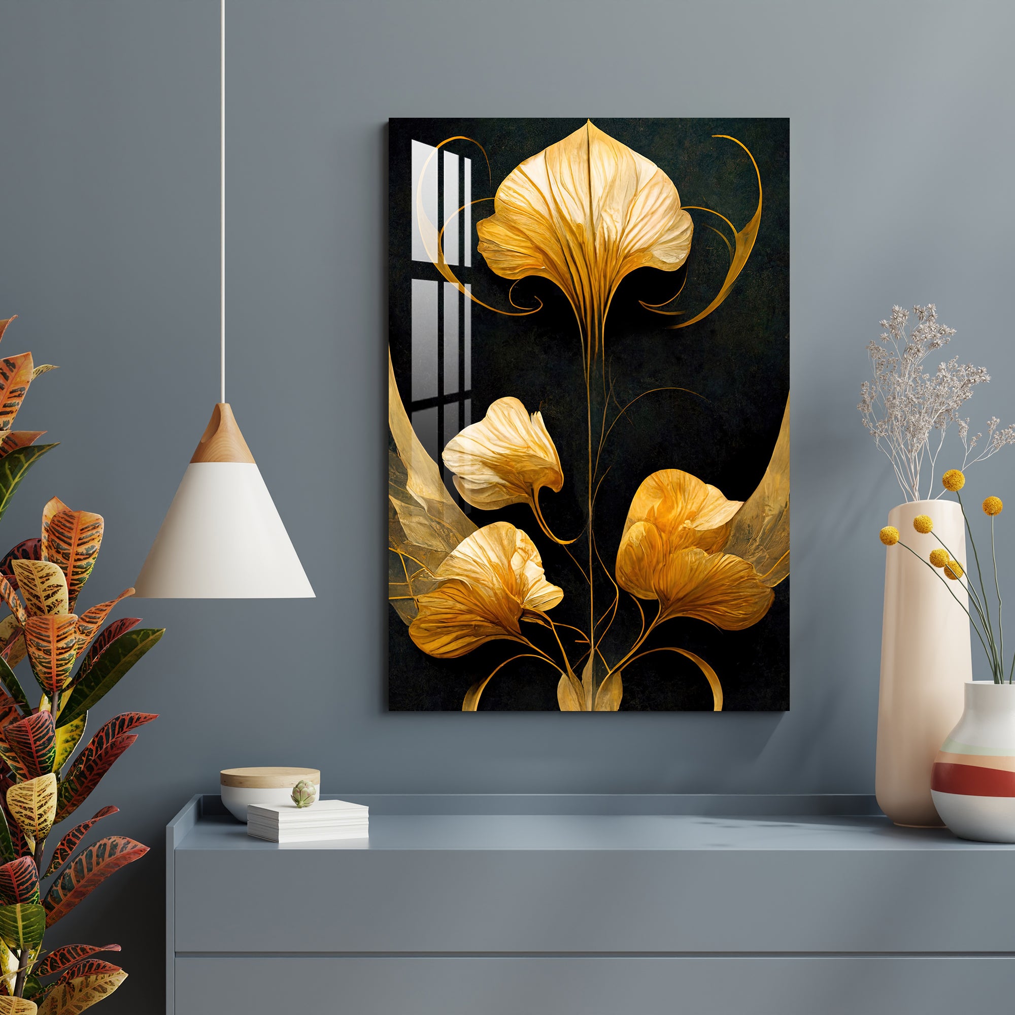 Nouveau Style Floral Acrylic Wall Art