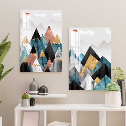 Sharp Peaks Acrylic Wall Art (Set Of 2)