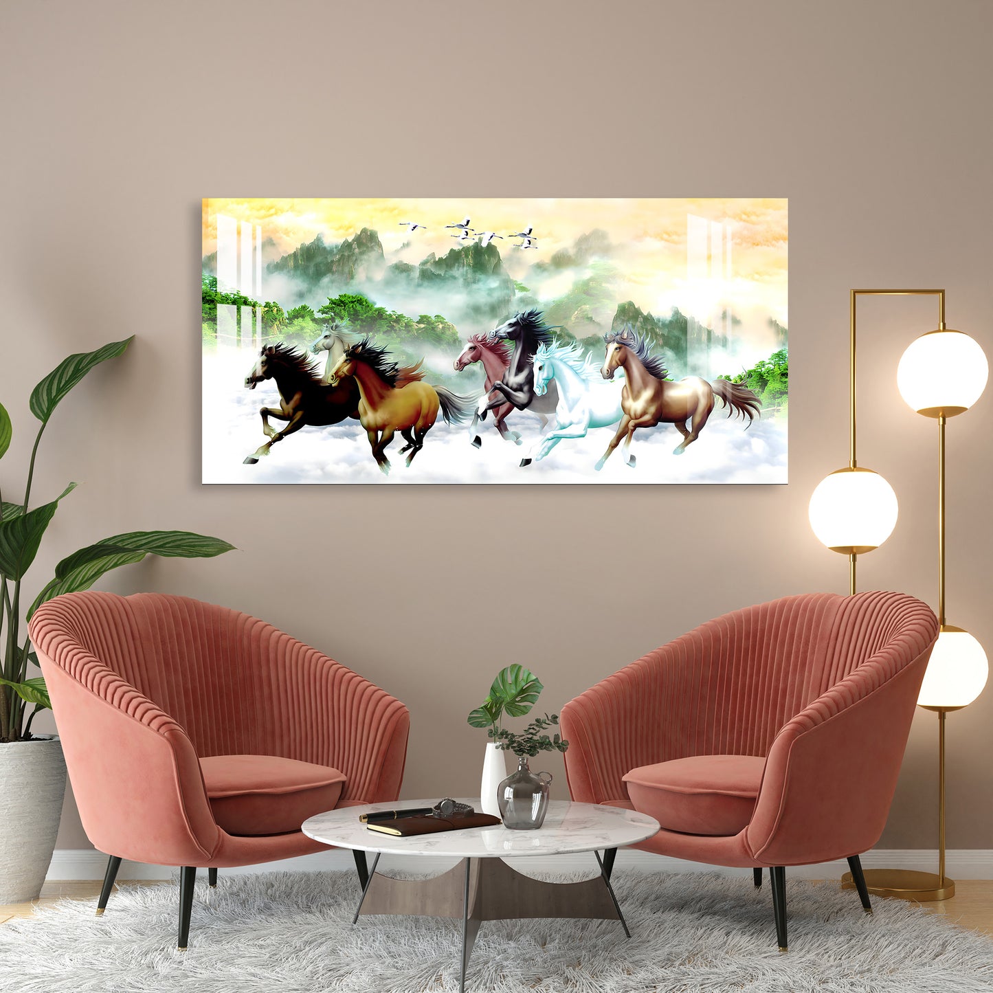 Horses Running in Jungle Acrylic Wall Art