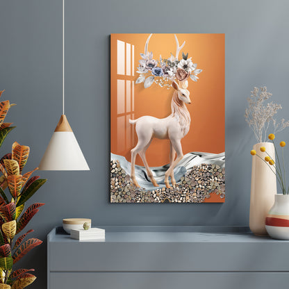 Fascinating White Deer Acrylic Wall Art