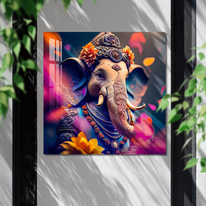 Lively Ganesha Acrylic Wall Art