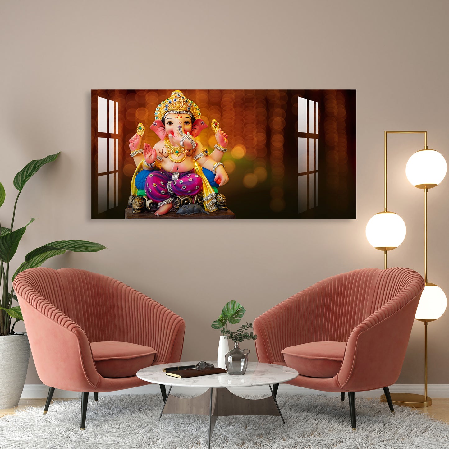 Lord Ganesh with Mushak Acrylic Wall Art