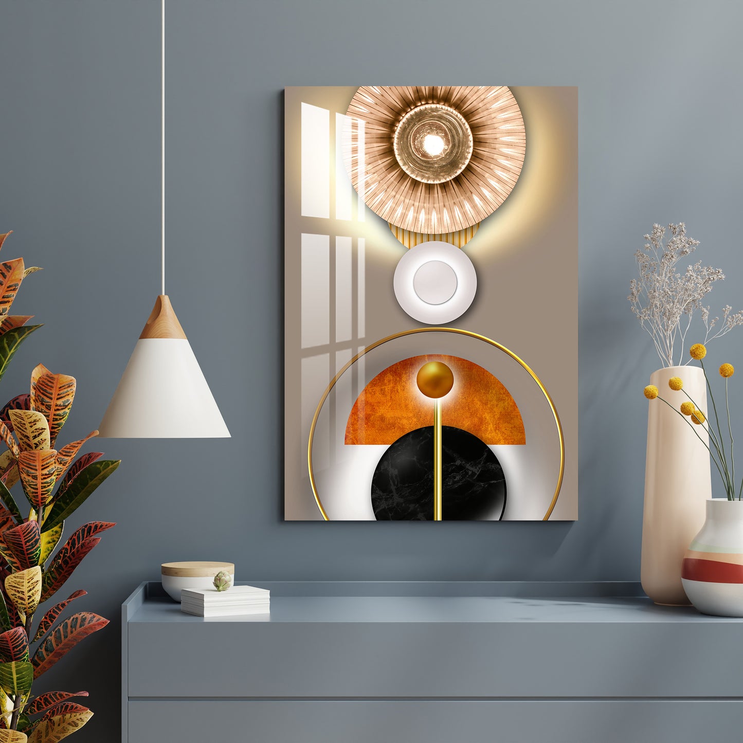 Shiny Circles Acrylic Wall Art