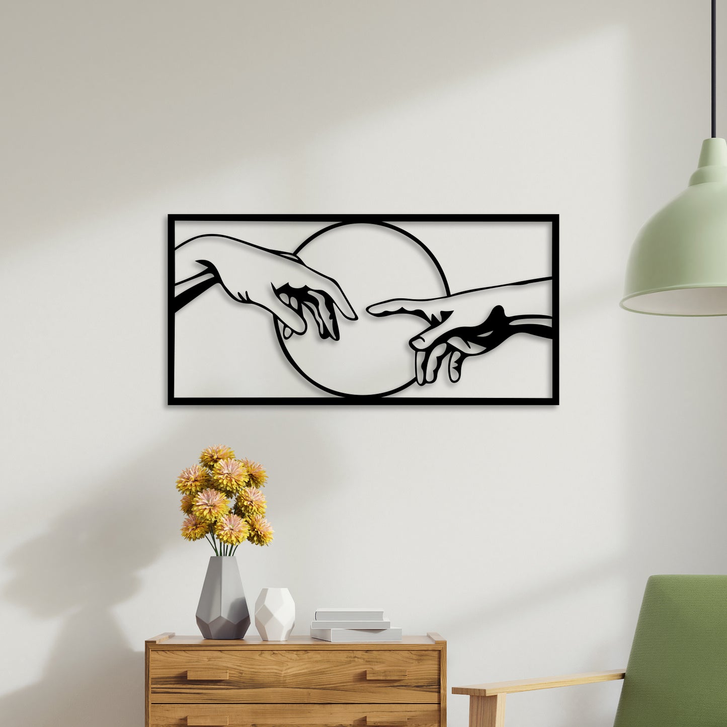 Hands Connecting Metal Wall Art