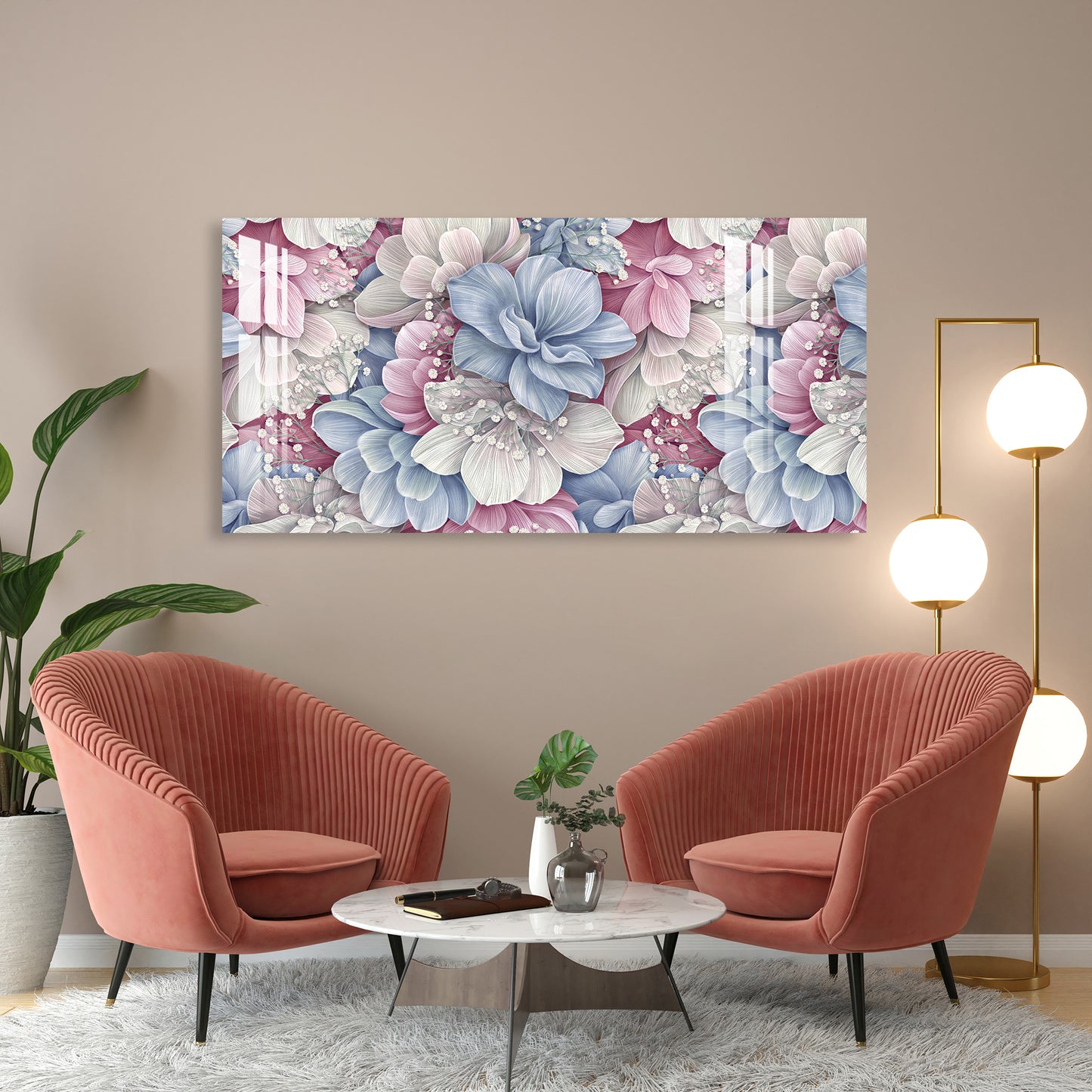 Velvet Flowers Acrylic Wall Art