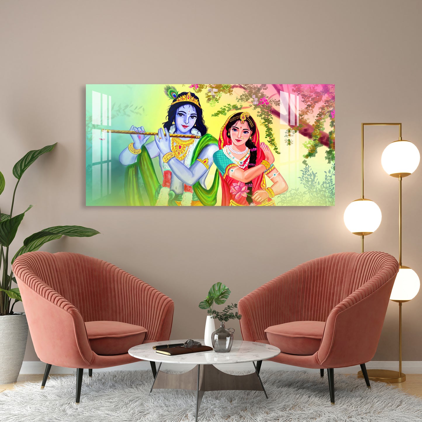 Beautiful Radha Krishna Acrylic Wall Art